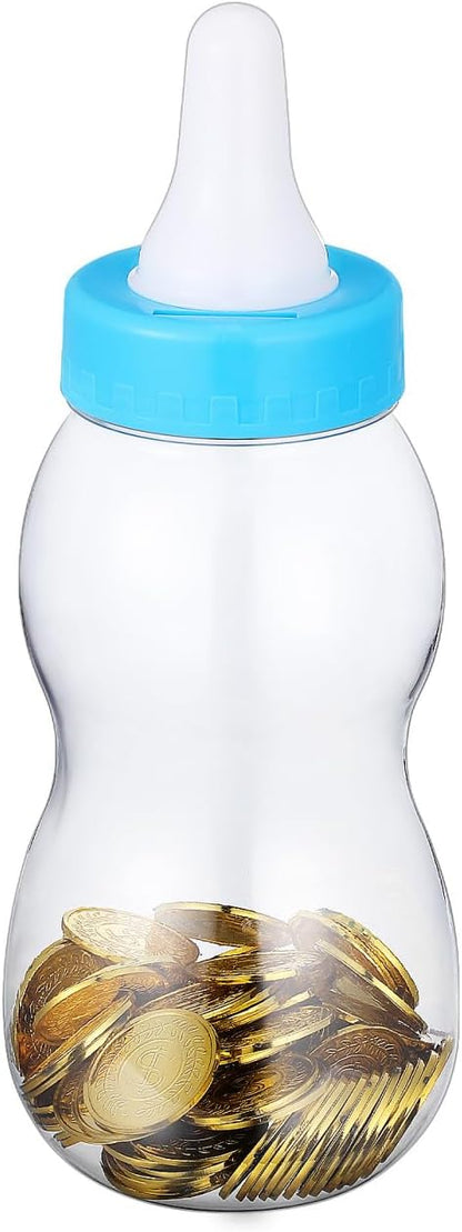 IMIKEYA 11-Inch Baby Bottle Piggy Bank - Giant Fillable Candy Jar & Savings Bank for Baby Shower, Nursery Decor, Birthday & Christening Decor Pink