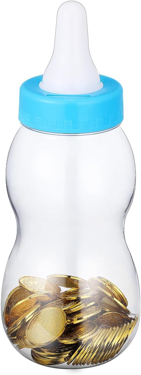 IMIKEYA 11-Inch Baby Bottle Piggy Bank - Giant Fillable Candy Jar & Savings Bank for Baby Shower, Nursery Decor, Birthday & Christening Decor Pink