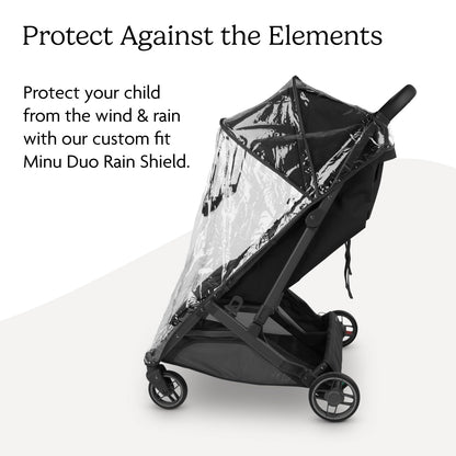 UPPAbaby Minu Duo Rain Shield - Waterproof and Windproof Coverage - Ventilated Design - Quick Attachment - Easy Access to Children