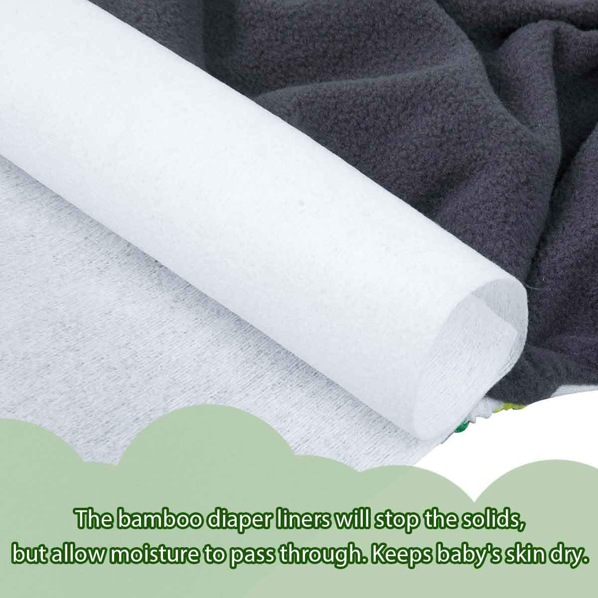 ALVABABY Diaper Liner for Baby Cloth Diapers Natural Soft Disposable Diaper Liners 11.8x7.1 Inch Fragrance Free Chlorine Free 400 Sheets