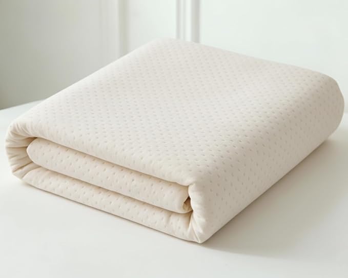 Deluxe Cooling Organic Percale Mattress Protector Queen Size - 100% Waterproof - Crisp, Breathable Percale Feel - OCS Certified 280GSM 3D Air-Knit Breathable Mattress Pad - Noiseless Deep Pocket
