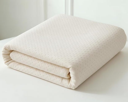 Deluxe Cooling Organic Percale Mattress Protector King Size - 100% Waterproof - Crisp, Breathable Percale Feel - OCS Certified 280GSM 3D Air-Knit Breathable Mattress Pad - Noiseless Deep Pocket