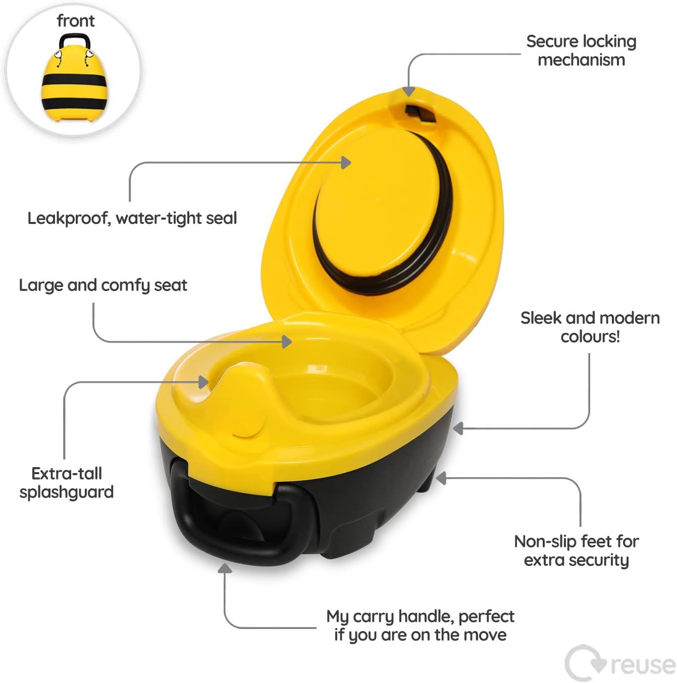 My Carry Potty - Ladybug Travel Potty, Award-Winning Portable Toddler Toilet Seat for Kids to Take Everywhere