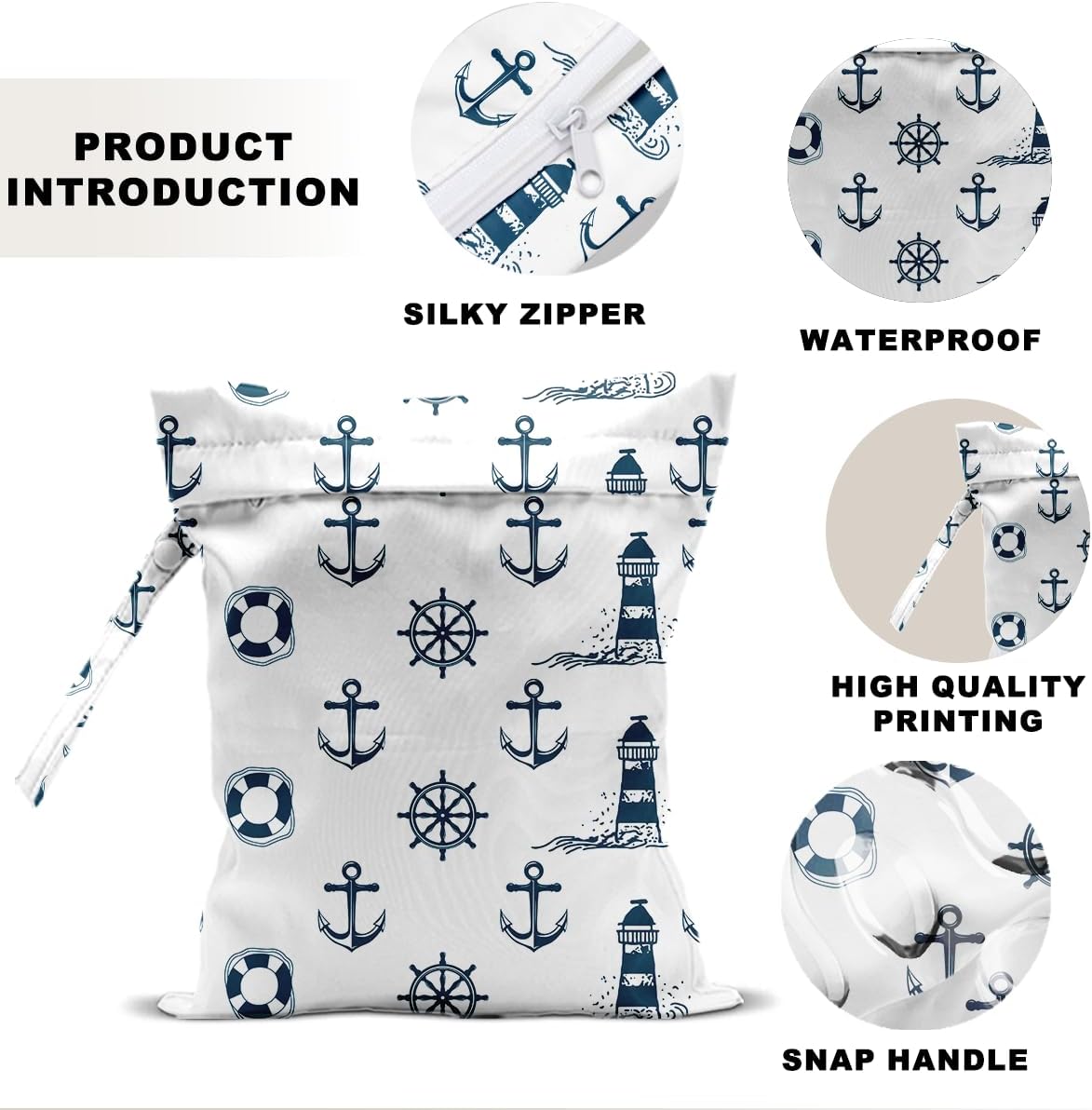 Unicorn Wet Dry Bag 12x10 Inch, Waterproof Reusable Wet Bag with Two Zippered Pockets & Handle for Swimsuit Travel Beach Pool Gym Stroller Dirty Yoga Gym Clothes Toiletries Daycare Organizer
