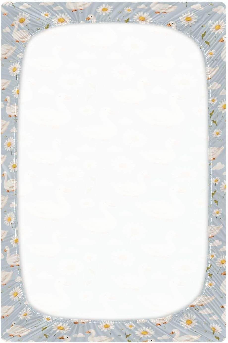 Baby Crib Sheet Cute Goose Flowers Crib Mattress for Boys and Girls Playard Sheet Soft Breathable Fitted Baby Mattress Cover 52x28in