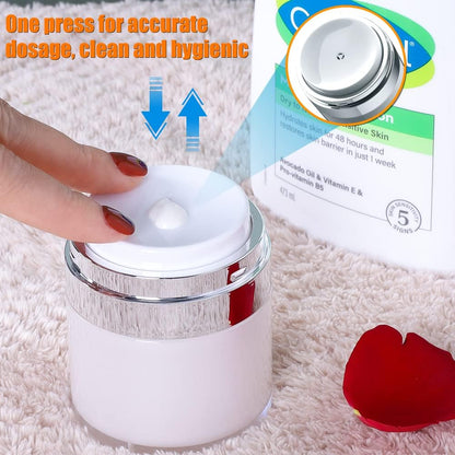 Airless Pump Jar, 1 oz Airless Pump Bottles, Travel Lotion Container – Vacuum Dispenser for Cream – Leak-Proof TSA-Friendly Design Keeps Cream Fresh – Multi-Purpose for Lotion, Sunscreen (2 Pack)