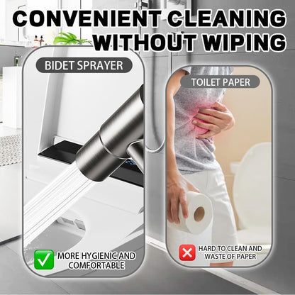 Toilet Faucet Splitter 2 Way Double Faucet Adapter for Toilet, 1-in-2-Out Dual Control Valve Handheld Bidet Toilet Bathroom, Fauce t Bidet for Toile t Sprayer Joint 3/8 inch (Silver-1)