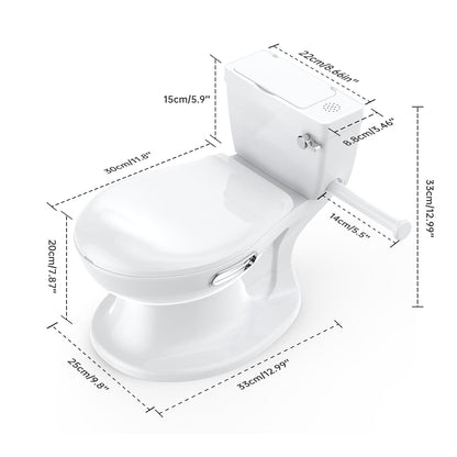 2-in-1 Toddler Potty Training Toilet, Training Potty Toilet for Baby, Realistic Flushing Sound for Boys & Girls Ages, Washable Split Potty Training with Soft Seat, with Wipes Storage, Paper Holder
