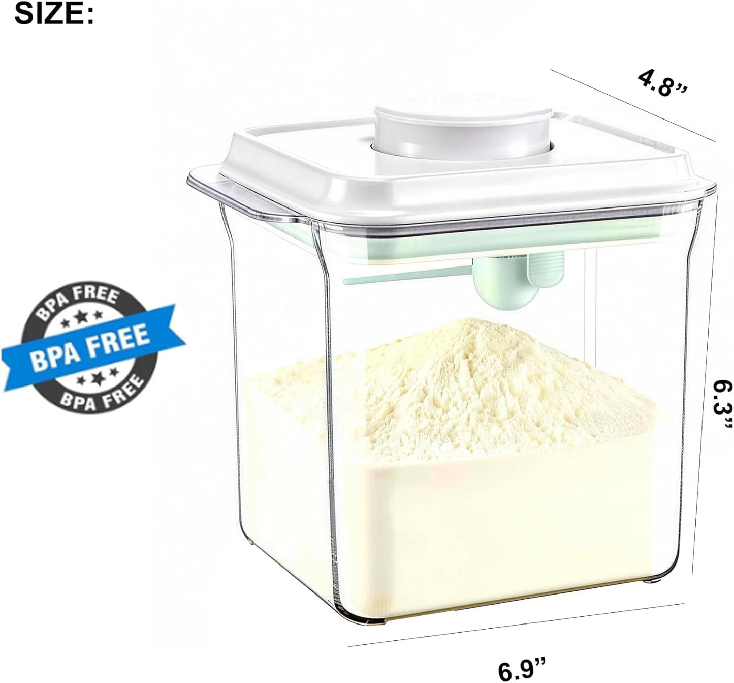 Formula Dispenser Container with Scraper and Scoop 730g Milk Powder BPA-Free Airtight Formula Storage Container 1700ml - Non-Slip Design