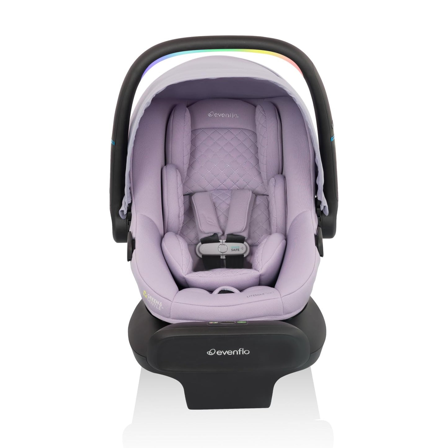 Evenflo LiteMax NXT Rear-Facing Lightweight Preemie and Infant Car Seat 3-30lbs with SensorySoothe. Easy Install with Base (Quartz)