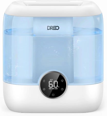 DREO Humidifiers for Bedroom, 6L Easy to Fill & Clean, 60H Runtime for Large room, 28 dB Quiet Cool Mist Air Humidifier for Plant, Baby Nursery, Home, Indoor, Night Light, Precise Humidity Control
