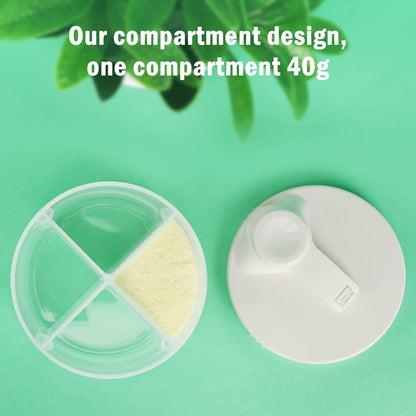 Accmor Baby Formula Dispenser On The Go, Non-Spill Rotating Four-Compartment Formula Container to Go, Milk Powder Kids Snack Container for Infant Toddler Travel Outdoor, Blue