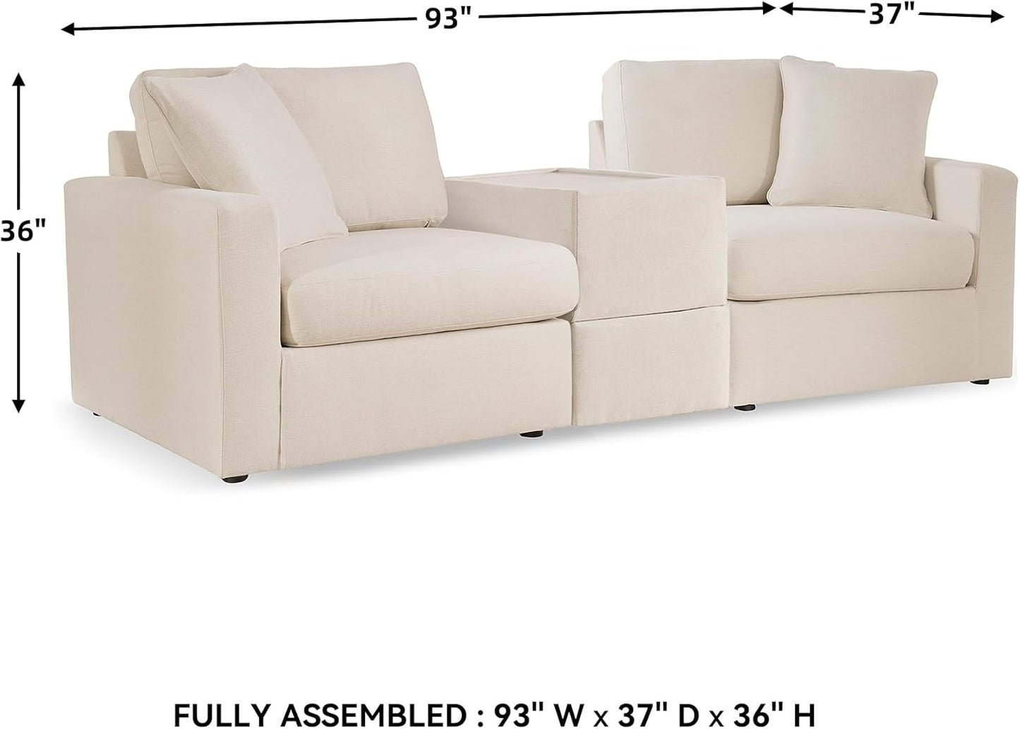 Signature Design by Ashley Modmax Coastal Press-Back Swivel Glider Rocker Recliner with Machine Washable Cover, Hidden Storage Compartments and 2 Bolster Pillows, Beige - Colors A