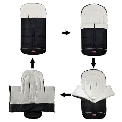 Cozy Baby Sleeping Bag Adaptable for Most Style Strollers,Comfortable Warm Coral Lining, Practical Design of Toddler Stroller Footmuff