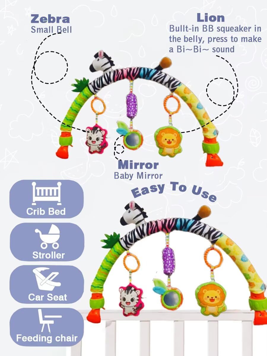 Pau1Hami1ton Baby Stroller Arch Toys, Car Seat Toys,Bouncer Toy Bar/Mobile for Bassinet,Adjustable Baby Hanging Toys Fit for Crib Bed,Stroller,Car Seat.S-19(Crab)