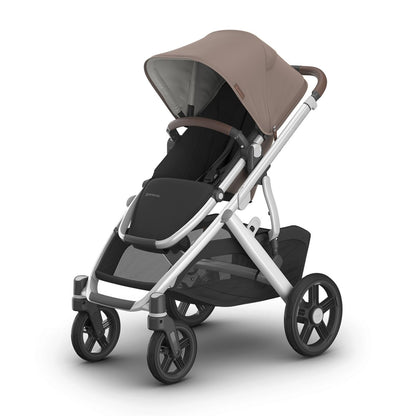 UPPAbaby Vista V3 Convertible Single-to-Double Stroller for Baby & Toddler, 30+ Configurations, Car Seat Compatible, All-Wheel Suspension, XL Basket – Owen (Mocha Mélange/Carbon Frame)