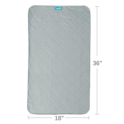 Waterproof Crib Mattress Protector 18" x 36", Non-Slip & Sturdy Mattress Pad Mat, 4 Layers Incontinence Bed Pad for Children Adults, Pets Training Pee Pad, Grey