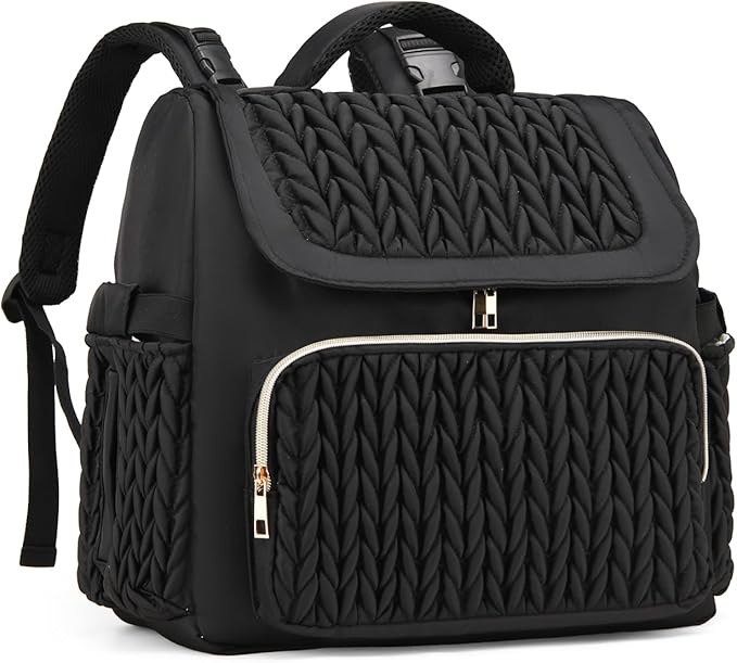 Awanhe Diaper Bag Backpack, Baby Bag with Changing Pad, Travel Waterproof Diaper Bag Tote, Newborn Essentials Must Haves, Luxury baby shower gifts for boys & Girls, Black