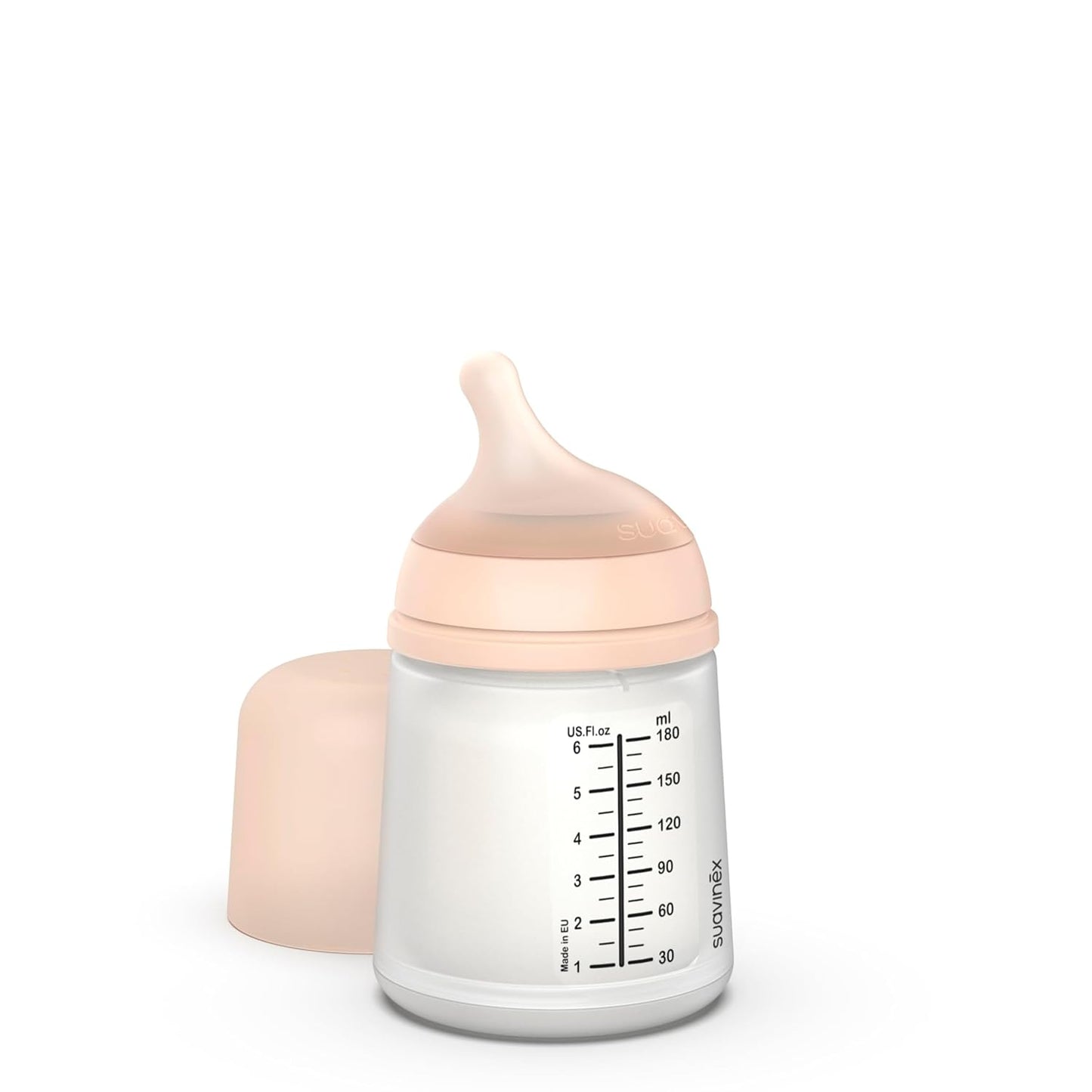 Suavinex Zero Zero Anti Colic Baby Bottle, No 1 Spanish Baby Bottle Brand, Minimizes Bottle Rejection & Nipple Confusion, Perfect for Breastfeeding Babies, 6oz/180mL, Deep Tone, Adaptable Flow Nipple