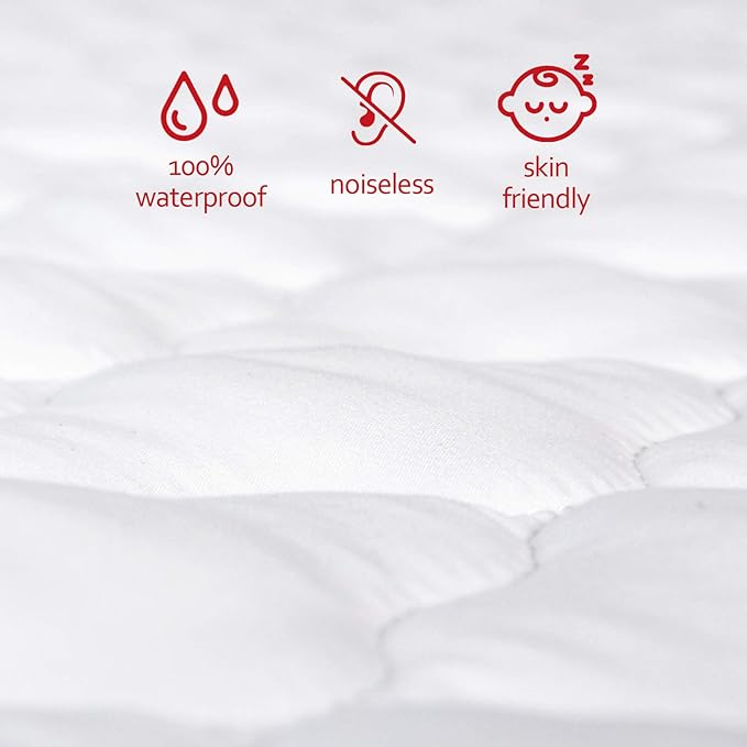 Waterproof Pack and Play Mattress Pad Sheets Fitted (Cover Only), Cotton Fabric Pack and Play Protector, Fits Graco Play Yard, Baby Mini Crib Sheet Cover