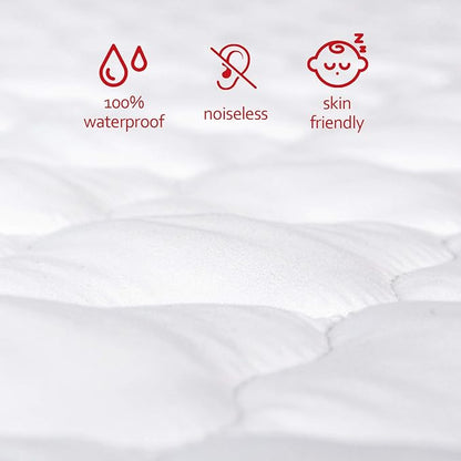 Waterproof Pack and Play Mattress Pad Sheets Fitted (Cover Only), Cotton Fabric Pack and Play Protector, Fits Graco Play Yard, Baby Mini Crib Sheet Cover