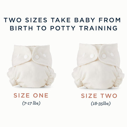 Esembly Cloth Diaper Inner - Organic Cotton Fitted Diaper- Soft, Ultra-Absorbant, Trim-Fitting Layer to Pair with Waterproof Outer for Blowout-Proof Diapering - 3-Pack, Size 1 (7-17lbs)