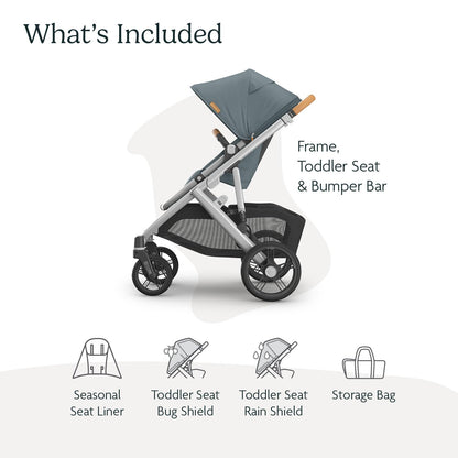 UPPAbaby Vista V3 Convertible Single-to-Double Stroller for Baby & Toddler, 30+ Configurations, Car Seat Compatible, All-Wheel Suspension, XL Basket – Owen (Mocha Mélange/Carbon Frame)