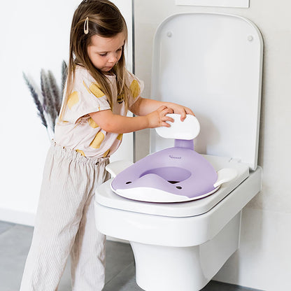 Kindsgut Whale Potty Training Seat for Toddlers – Kids Toilet Seat with Backrest, Non-Slip, Fits Round & Oval Toilet Seats, Designed in Germany, Peach