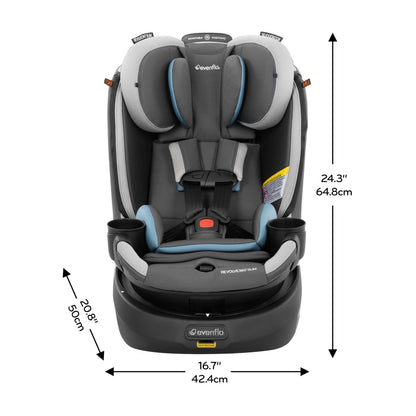 Evenflo Revolve360 Slim 2-in-1 Rotational Car Seat with Quick Clean Cover (Salem Black)
