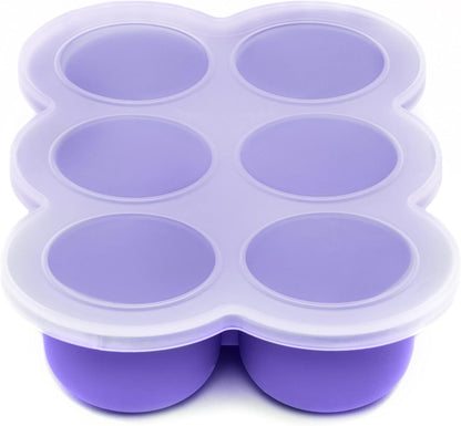WeeSprout Silicone Freezer Tray with Clip on Lid Perfect Food Storage Container for Homemade Baby Food, Vegetable, Fruit Purees, and Breast Milk (Bright Orange, Ten 1.5 Ounce Sections)
