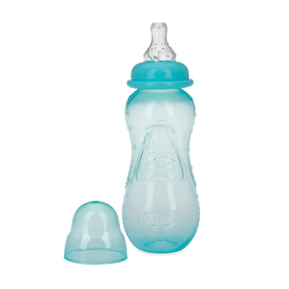 Nuby Non-Drip Standard Neck Baby Bottles - 10 oz (3 Pack) - Vari-Flo Flow Control Nipple - Anti-Colic Air System - 0+ Months