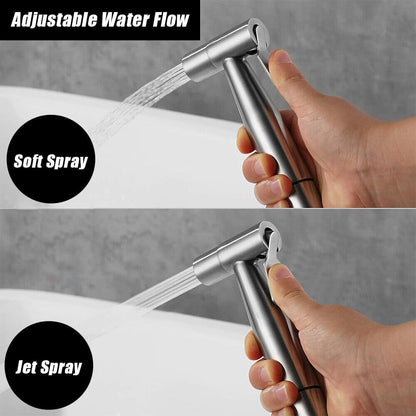 Handheld Bidet Sprayer for Toilet Kit,Stainless Steel Muslim Shower Toilet Bidet Faucets Attachment Set with T-Valve,Adjustable Water Pressure,Toilet Hose Sprayer,Cloth Diaper Spraye for Baby Wash
