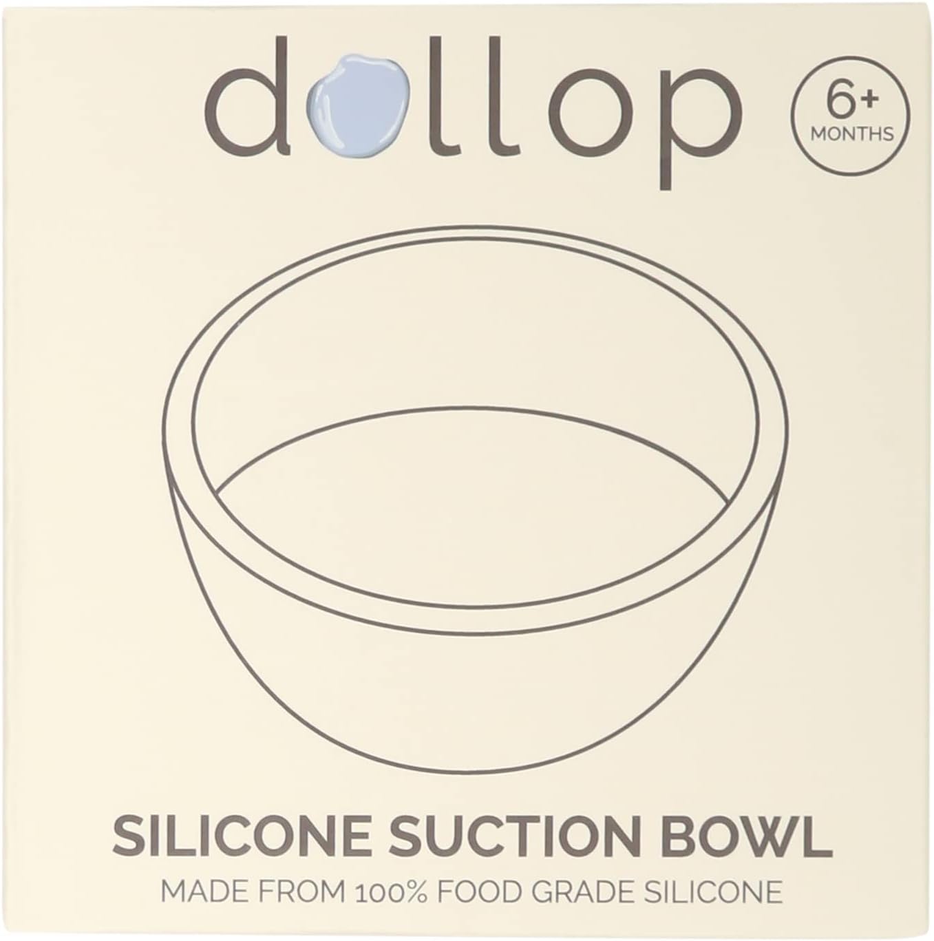 dollop Silicone Suction Bowl | BPA Free | Dishwasher & Microwave Safe (Slate Blue)