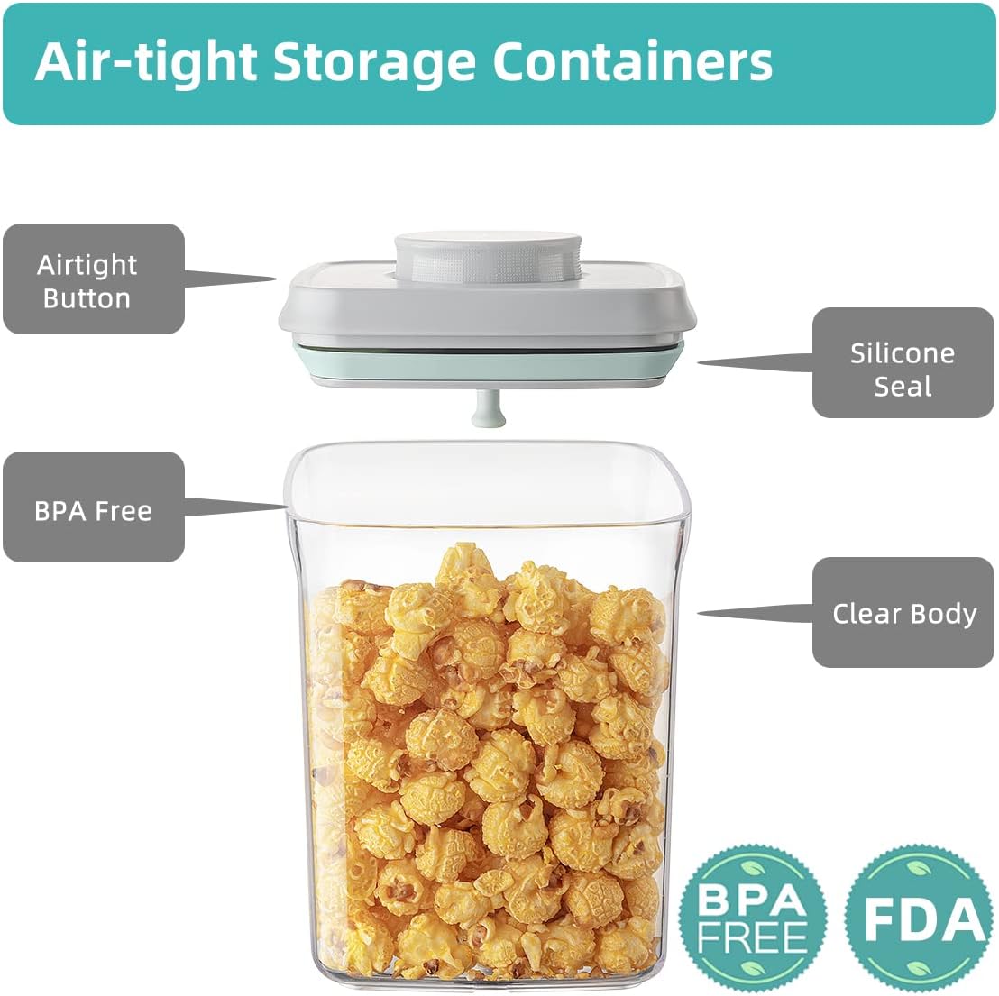 Ankou Formula Container - 1700ml Airtight Formula Dispenser One Button Handy Milk Powder Container BPA-Free Storage Containers with Scoop and Scraper Transparent 730g