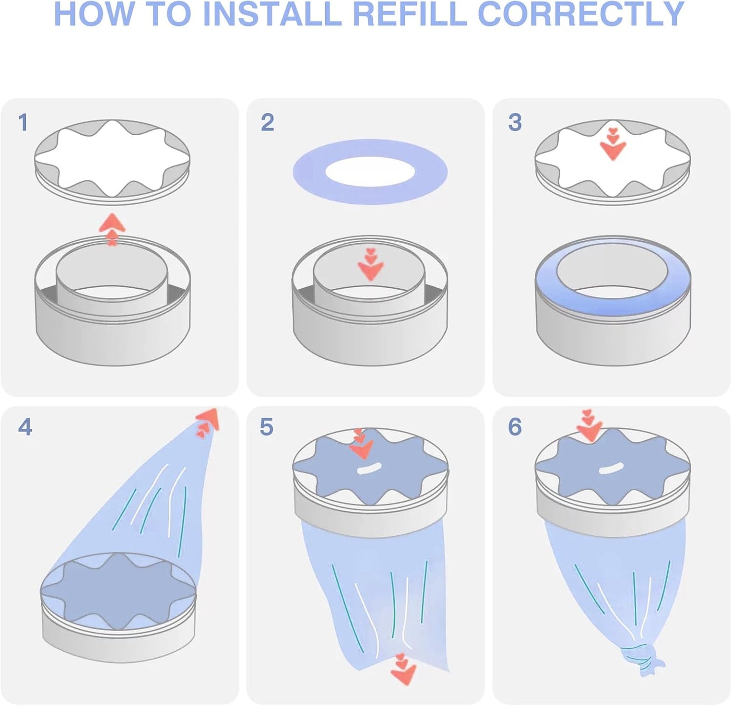 Diaper Pail Refills Compatible with Bellababy Diaper Pails Lavender Scent, 8 Pack(270 inches/pcs)