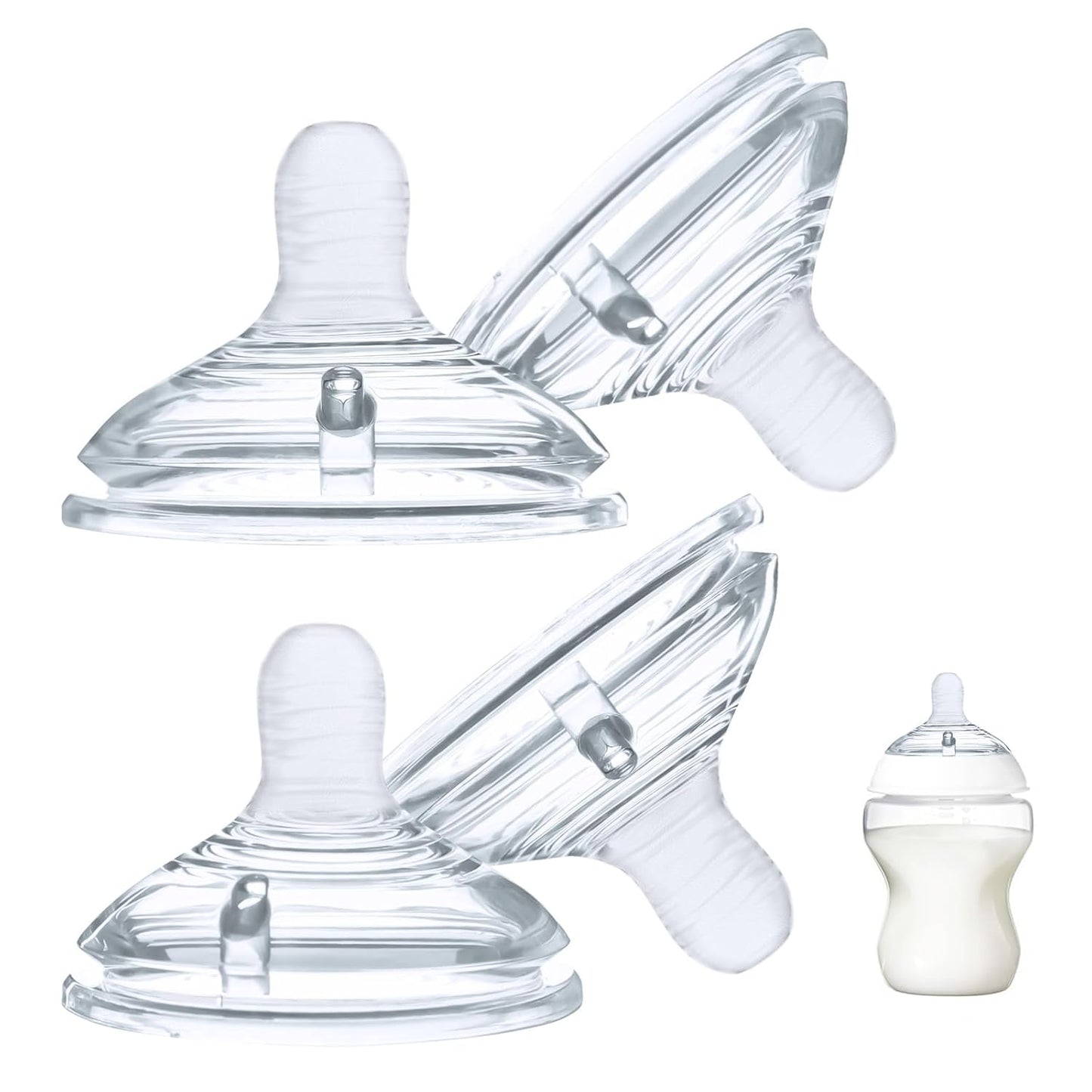 4-Count Silicone Bottle Nipples for Natural Start Anti-Colic Bottles & Advanced Anti-Colic Bottles & Close to Natural Bottless and NUK Simply Natura Bottle, Medium Flow, 3m+