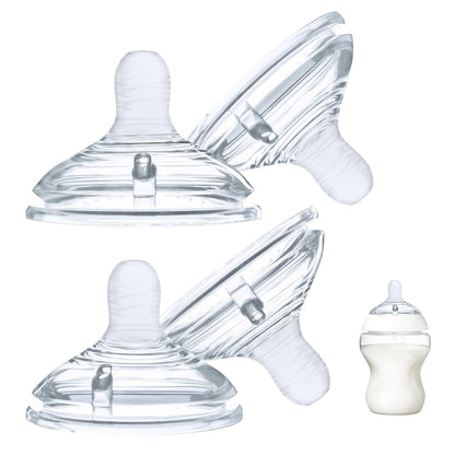 4-Count Silicone Bottle Nipples for Natural Start Anti-Colic Bottles & Advanced Anti-Colic Bottles & Close to Natural Bottless and NUK Simply Natura Bottle, Medium Flow, 3m+