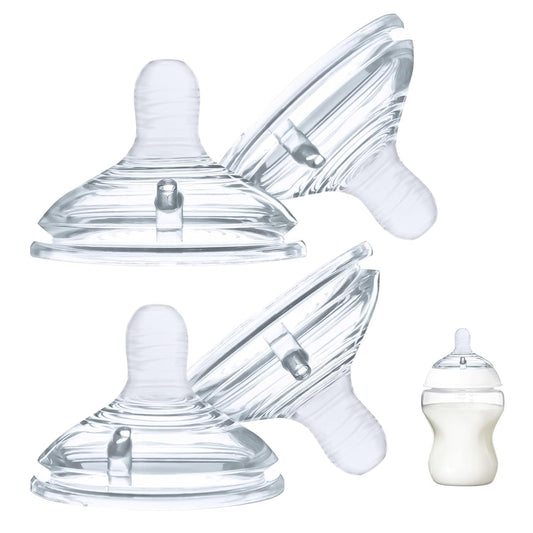 4-Count Silicone Bottle Nipples for Natural Start Anti-Colic Bottles & Advanced Anti-Colic Bottles & Close to Natural Bottless and NUK Simply Natura Bottle, Medium Flow, 3m+