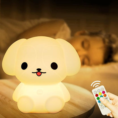 Baby Night Light for Car Seat- Dimming Function 9 Colors Changing Eye Caring Portable Rechargeable & Timing Bedside Lamp Light Up Toddler Bed Room Travel Essentials Squishy Silicone Infant BPA Free