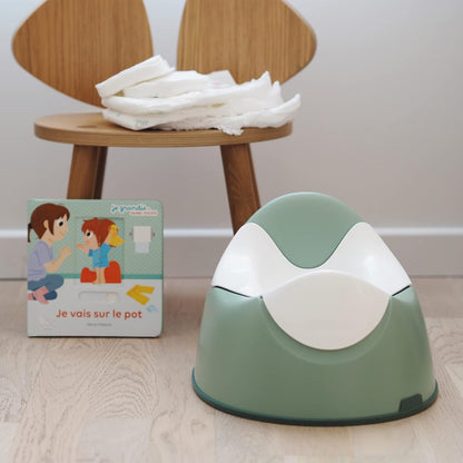 BEABA Ergonomic Training Potty, Provides Comfort and Support, Lightweight & Portable, Compact Toddler Potty (Rain)