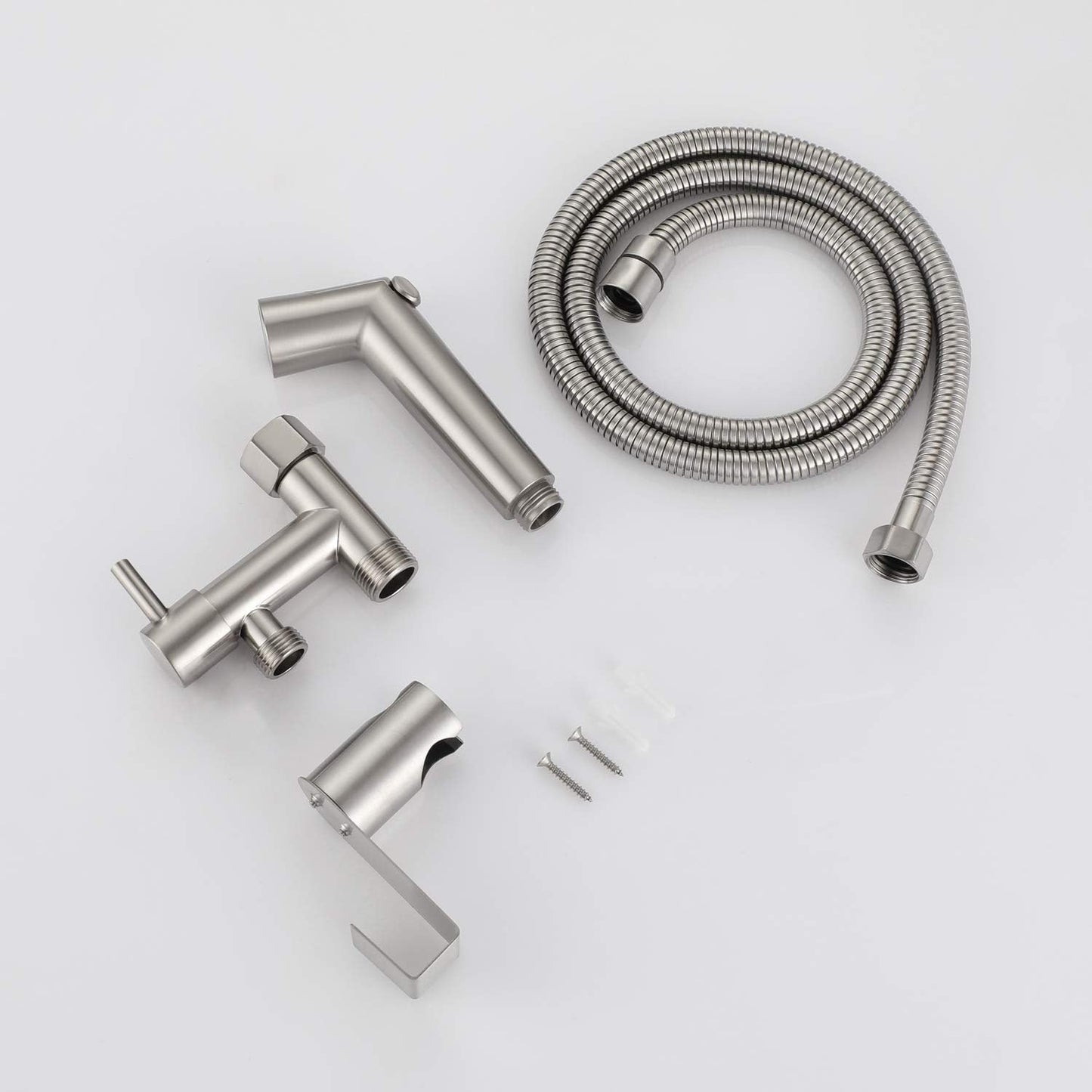 Handheld Sprayer Kit with Adjustable Jet Spray for Toilet, Double Shut-Off Design Chrome Finish