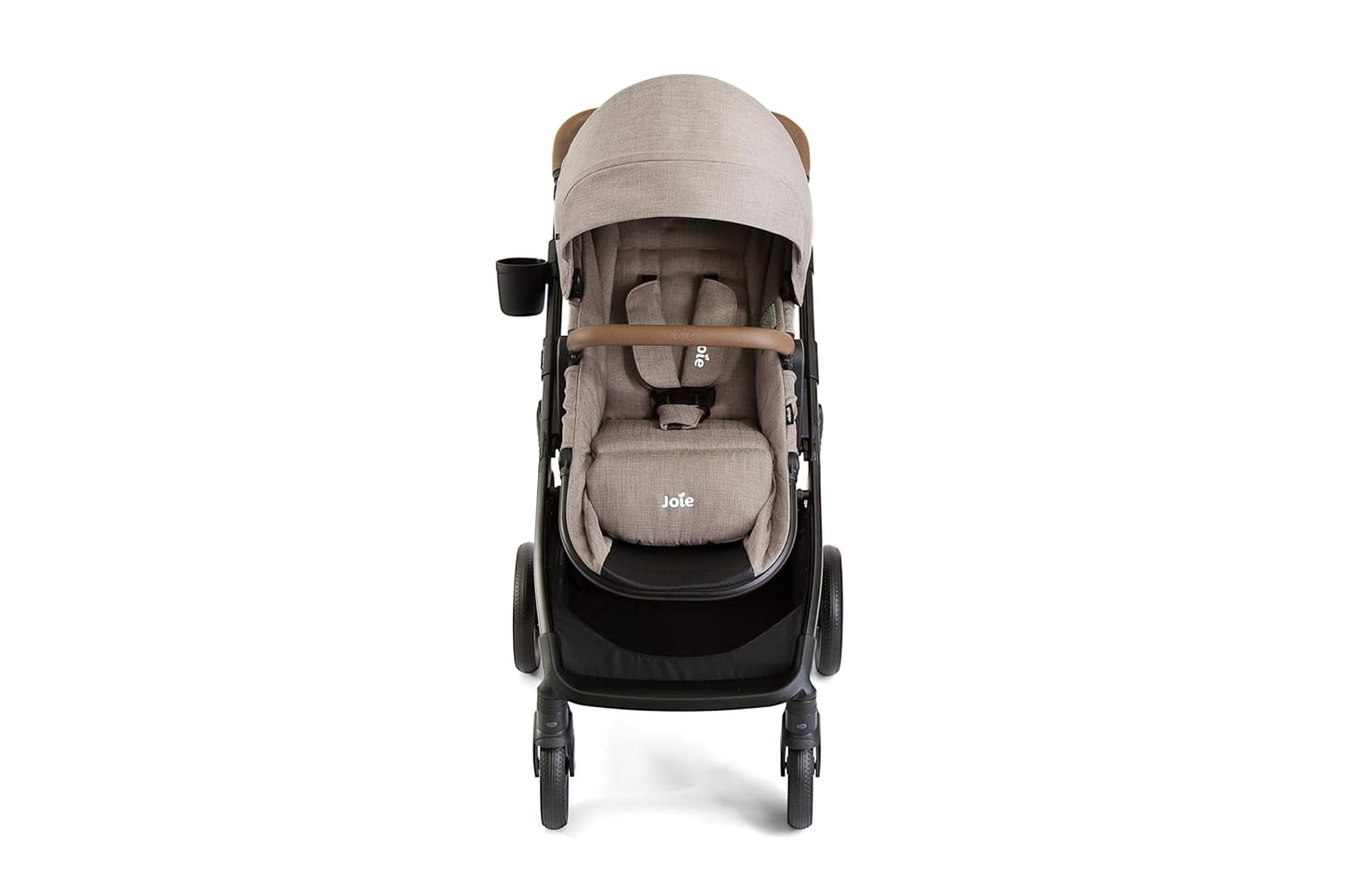 Joie Ginger 4-in-1 Convertible Pramette and Stroller with A Deep Recline, Height Adjustable seat, All-Terrain Wheels, Extra Storage – for Newborns and Toddlers (Shale Dark)