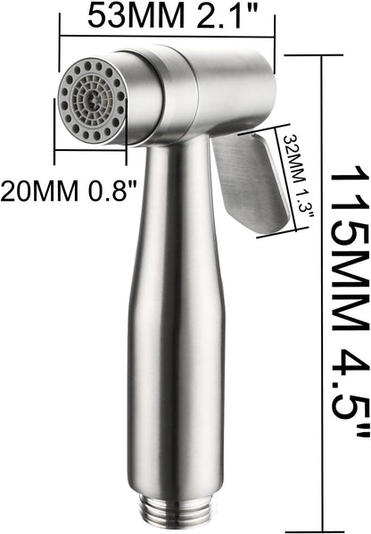 2 Function Cloth Diaper Sprayer,Biveah Stainless Steel Handheld Bidet Sprayer for Toilet Brushed Nickel, KXS004NA