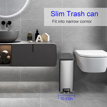 Diaper Pail, Airtight Odor Control Baby Diaper Bin with Childproof Lock, Stainless Steel Garbage Pail with lid, 15 Liter/ 4 Gallon Compact Nursery Trash Can with Removal Inner Liner, Blue