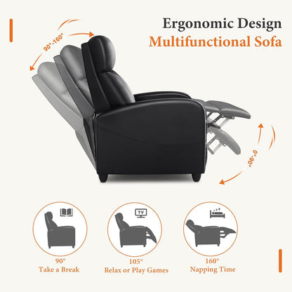 Sweetcrispy Recliner Chair, 360 Swivel Rocker Chair for Adults, Glider Rocker Recliners, Nursery Chairs for Living Room, High Back, Upholstered Deep Seat, Classical Brown