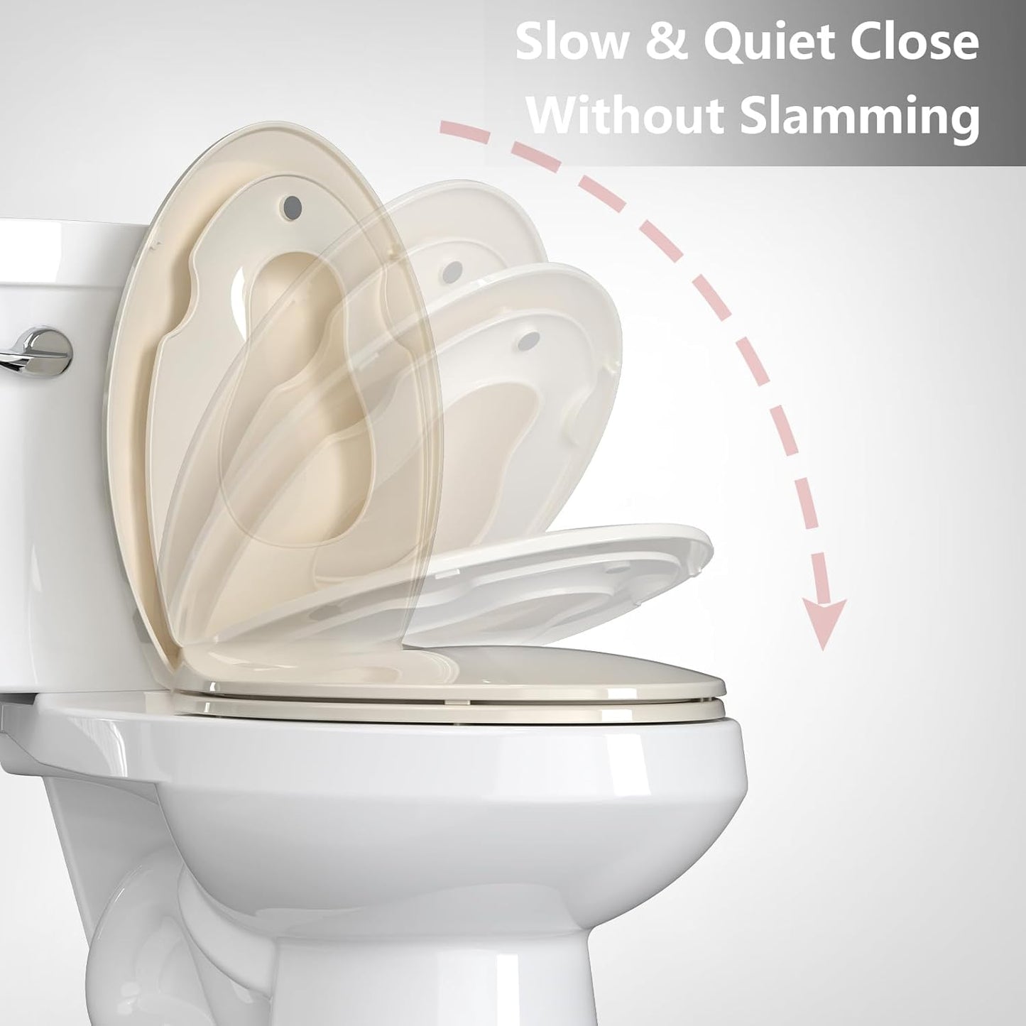 Toilet Seat Round,Toilet Seat with Toddler Seat Built in, Potty Training Toilet Seat Round Fits Both Adult and Child, with Soft Close,Easy Install and Clean - White, Round