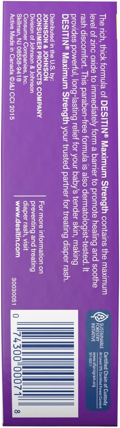 DESITIN Maximum Strength Diaper Rash Paste 4 oz (Pack of 4)