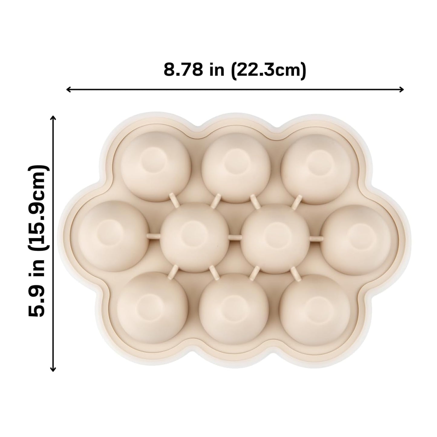 PandaEar 3-Pack Silicone Baby Food Freezer Trays with Lids - 10 Small Portions per Tray (Approx. 1oz/1.5-2 tbsp) - Flexible Storage Container for Breast Milk & Purees, Blue/Green/Beige
