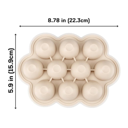 PandaEar 3-Pack Silicone Baby Food Freezer Trays with Lids - 10 Small Portions per Tray (Approx. 1oz/1.5-2 tbsp) - Flexible Storage Container for Breast Milk & Purees, Blue/Green/Beige