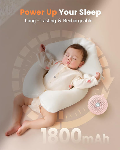 Dreamegg Portable Noise Machine for Baby Adult, Features Powerful Battery, 21 Soothing Sound, Noise Canceling for Office & Sleeping, Sound Therapy for Home, Travel, Registry Gift, Classic White